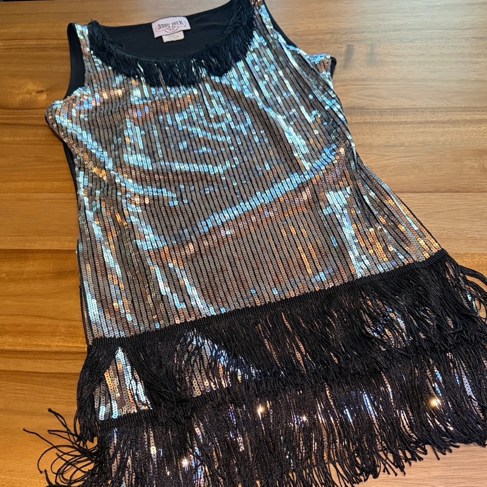 Jerry Beck Sequin Flapper Dress Women’s size Large